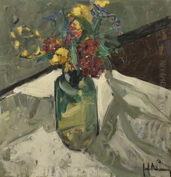 Vase De Fleur Oil Painting by Jef De Pauw