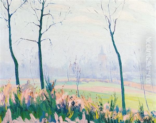 Paysage Brumeux Oil Painting by Jef De Pauw