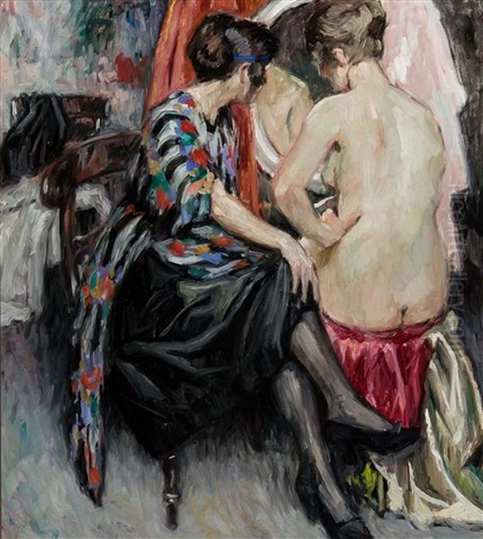 La Toilette Oil Painting by Rene De Pauw