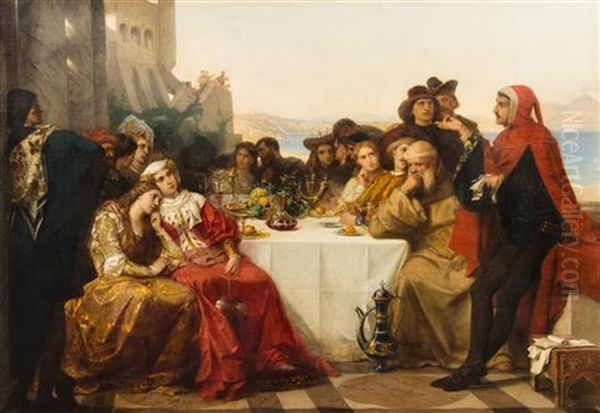 After The Banquet Oil Painting by Ferdinand Wilhelm Pauwels