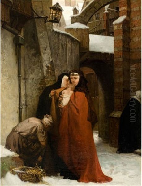 Die Hl. Elisabeth Unter Den Bedurftigen Oil Painting by Ferdinand Wilhelm Pauwels