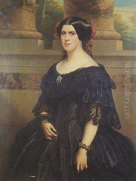 Portrait De Femme Sous Le Second Empire Oil Painting by Ferdinand Wilhelm Pauwels