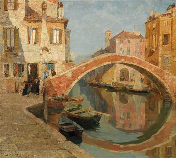 Ponte Scarpa A Chioggia Oil Painting by Angelo Pavan