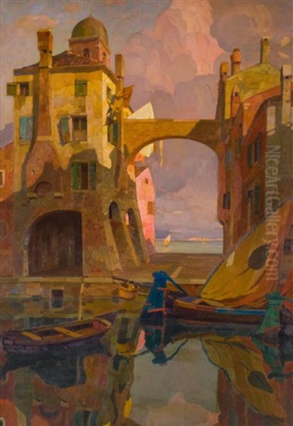 Scorcio Di Chioggia Oil Painting by Angelo Pavan