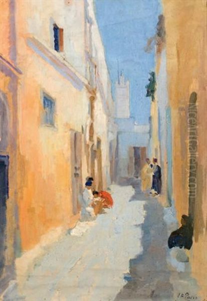 Azemmour, Rue Arabe Un Apres-midi, 1935 Oil Painting by Elie Anatole Pavil