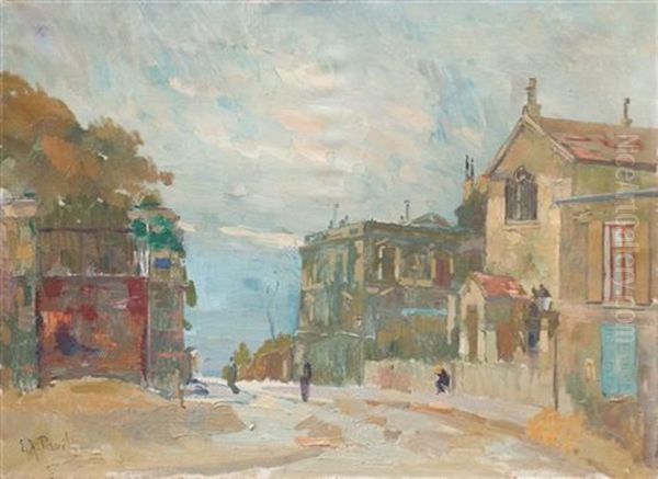 French City In The Fall Oil Painting by Elie Anatole Pavil