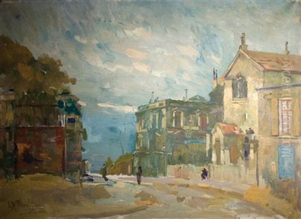 French City In The Fall Oil Painting by Elie Anatole Pavil