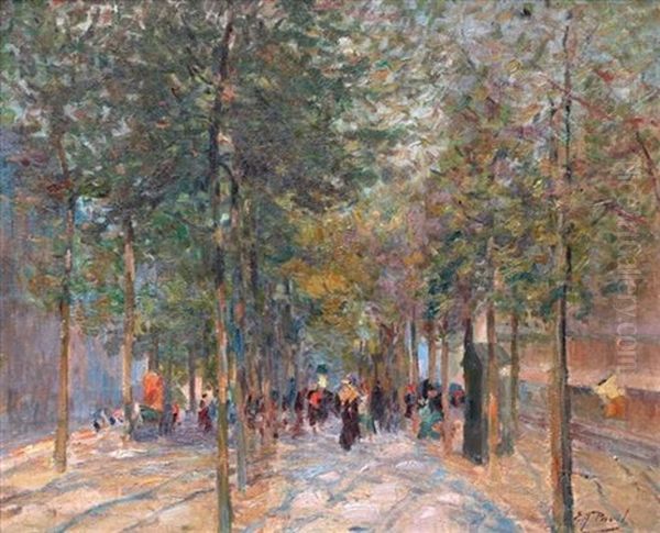 Luxembourg Gardens Oil Painting by Elie Anatole Pavil