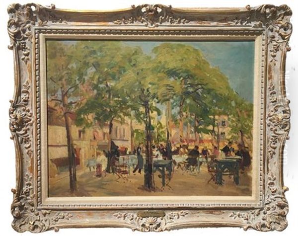 Matin De Printemps, Boulevard De Clichy Oil Painting by Elie Anatole Pavil