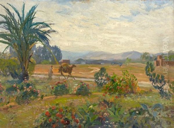 Le Long De La Route A Taroudant Oil Painting by Elie Anatole Pavil