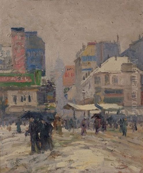 Rue En Hiver Oil Painting by Elie Anatole Pavil