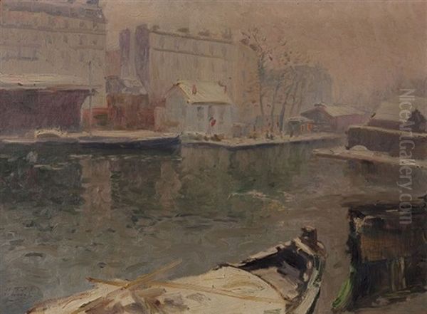 Bord De Canal Oil Painting by Elie Anatole Pavil