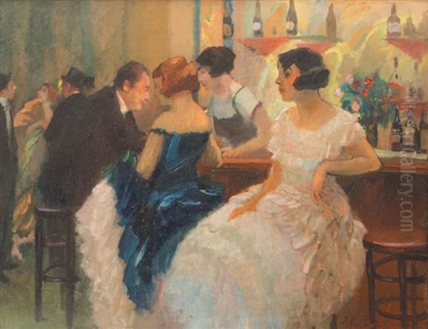 Le Bal Tabarin Oil Painting by Elie Anatole Pavil