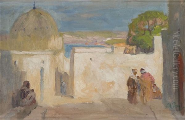 Maroc, Une Rue A Salee Oil Painting by Elie Anatole Pavil