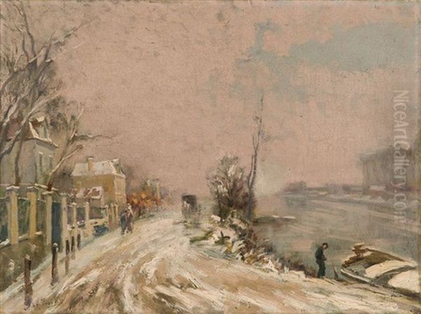 In The River Of Seine Oil Painting by Elie Anatole Pavil