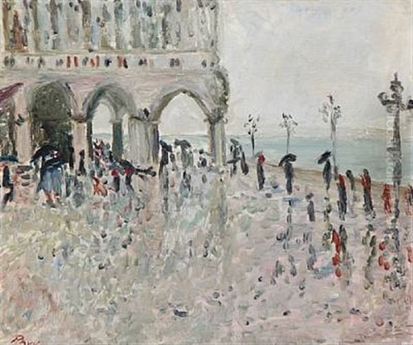 From St. Marcus Square In Venice Oil Painting by Elie Anatole Pavil