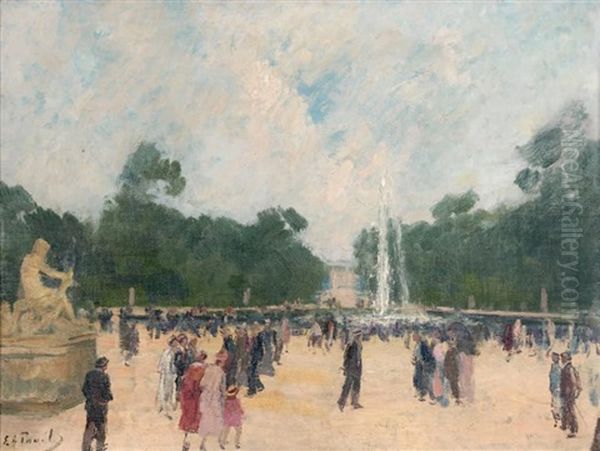 Le Jardin Des Tuileries Oil Painting by Elie Anatole Pavil