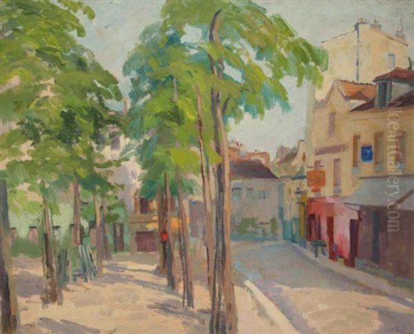 Paris, Matin D'ete Place De Tertre A Montmartre Oil Painting by Elie Anatole Pavil