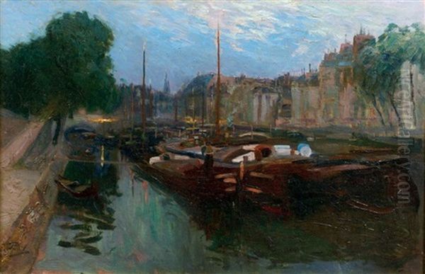 Peniches A Quai by Elie Anatole Pavil