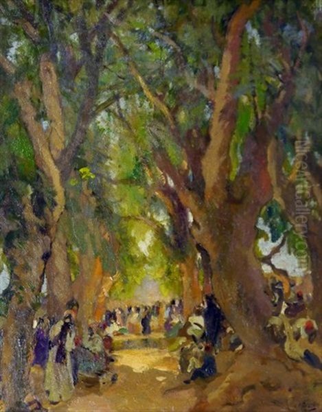 Gros Arbre Du Souk Oil Painting by Elie Anatole Pavil