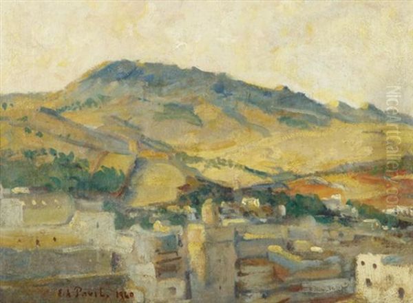 Village Au Pied Des Montagnes Oil Painting by Elie Anatole Pavil