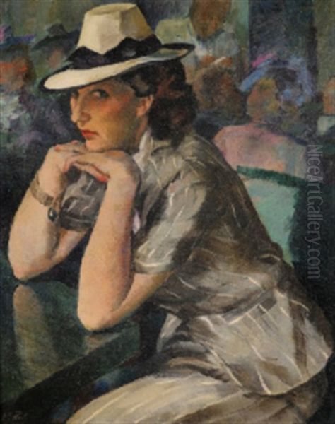 Femme Au Cafe Oil Painting by Elie Anatole Pavil