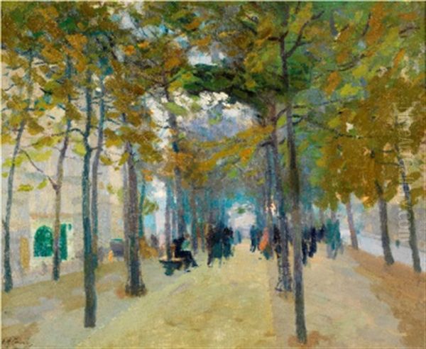 Matin D'ete, Boulevard De Clichy Oil Painting by Elie Anatole Pavil