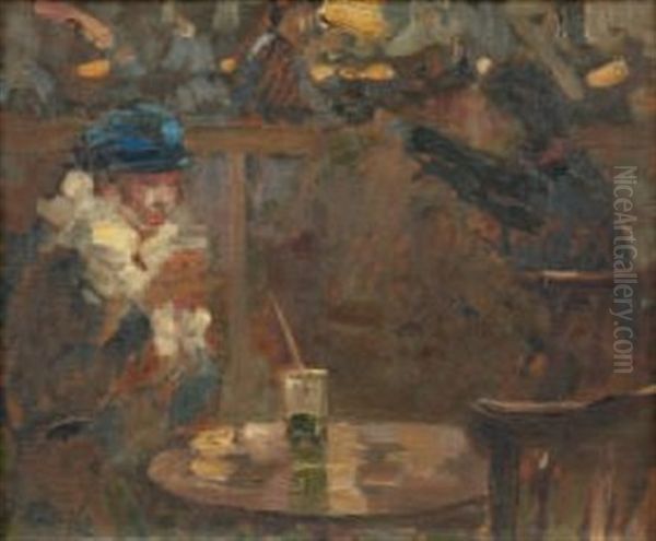 Scene De Bistro Oil Painting by Elie Anatole Pavil