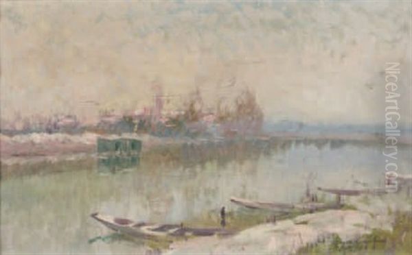 Bords De Seine Oil Painting by Elie Anatole Pavil