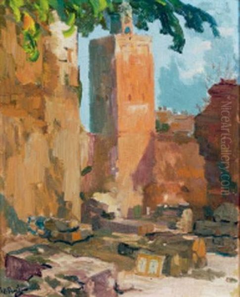 Devant Les Remparts Oil Painting by Elie Anatole Pavil