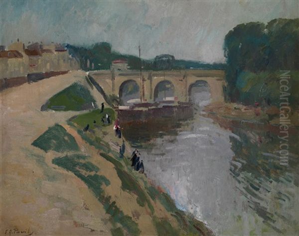 The Riverbank Oil Painting by Elie Anatole Pavil