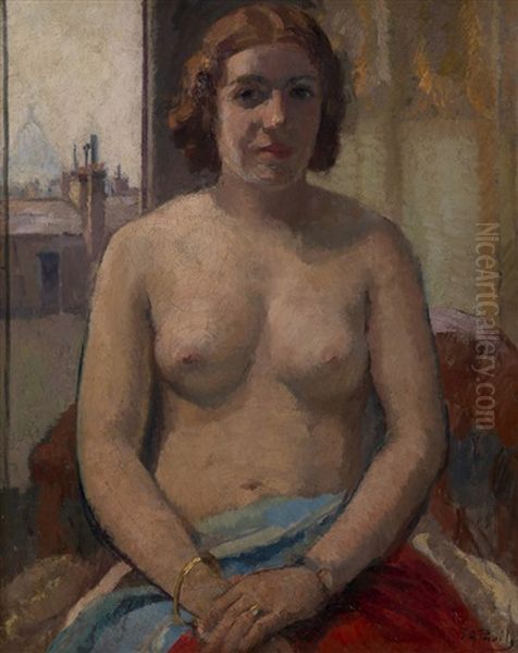 Nude With Golden Bracelet Oil Painting by Elie Anatole Pavil