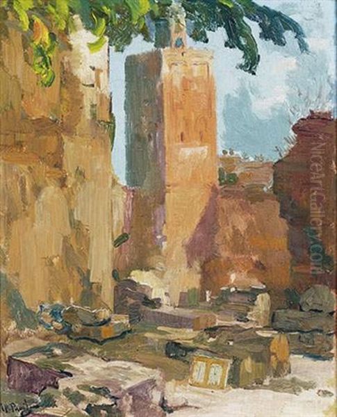 Devant Les Remparts Oil Painting by Elie Anatole Pavil