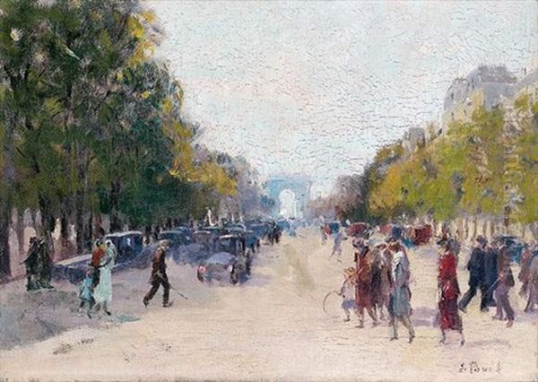 Les Champs-elysees Oil Painting by Elie Anatole Pavil