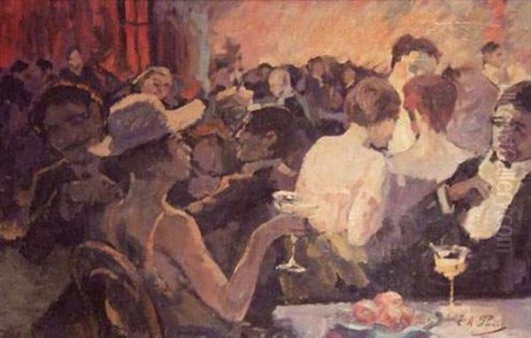 Au Cabaret Oil Painting by Elie Anatole Pavil