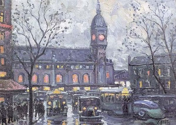 Gare De Lyon Oil Painting by Elie Anatole Pavil