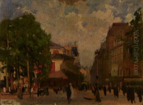 Place Animee Oil Painting by Elie Anatole Pavil