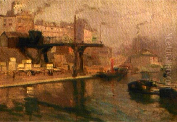 Peniches A Quai Oil Painting by Elie Anatole Pavil