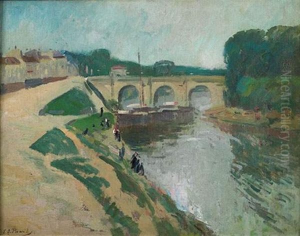 Vue De Pont Oil Painting by Elie Anatole Pavil