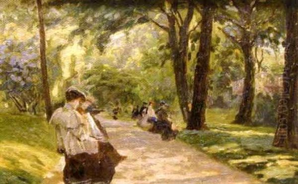 Scene Au Parc Oil Painting by Elie Anatole Pavil