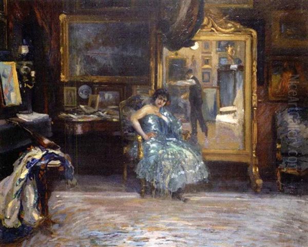 Autoportrait A La Danseuse Oil Painting by Elie Anatole Pavil