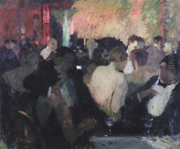 Au Cabaret Oil Painting by Elie Anatole Pavil