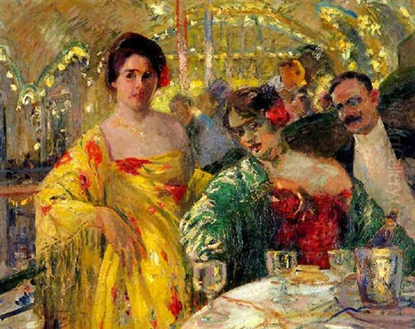 Les Deux Espagnoles Au Bal by Elie Anatole Pavil