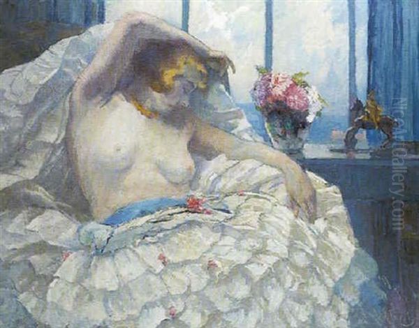 Danseuse Montmartroise Assoupie Oil Painting by Elie Anatole Pavil