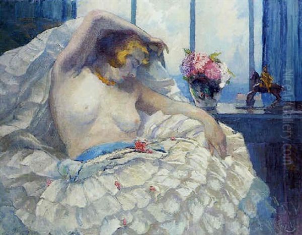 Danseuse Montmartoise Assoupie Oil Painting by Elie Anatole Pavil