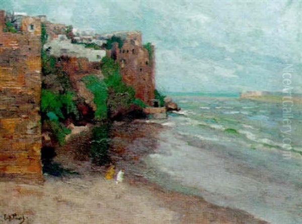 Les Oudaias Vues Du Port De Rabat Oil Painting by Elie Anatole Pavil