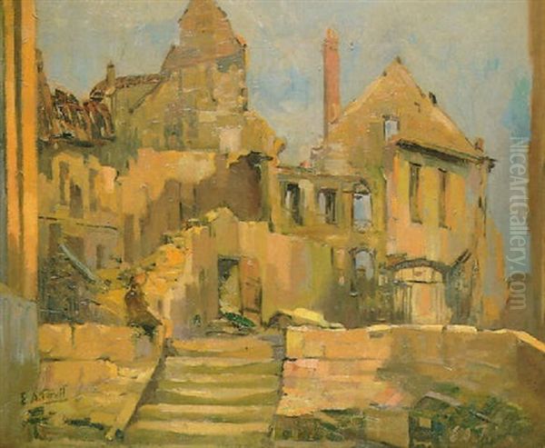 Ruinas De Creil Oil Painting by Elie Anatole Pavil