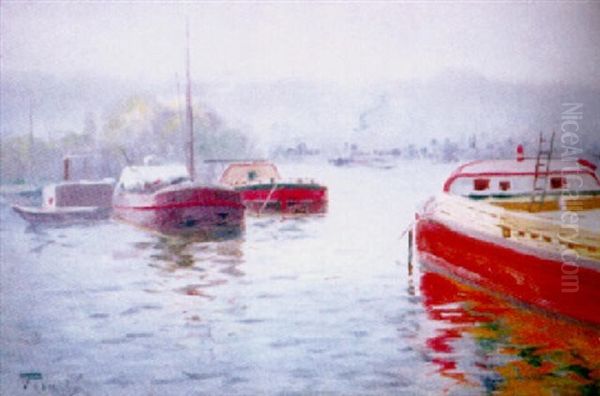 Bord De Seine Oil Painting by Elie Anatole Pavil