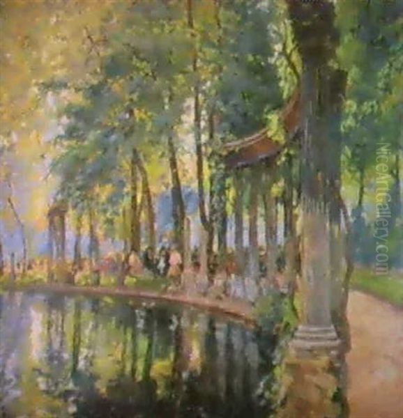 Au Parc Monceau Oil Painting by Elie Anatole Pavil