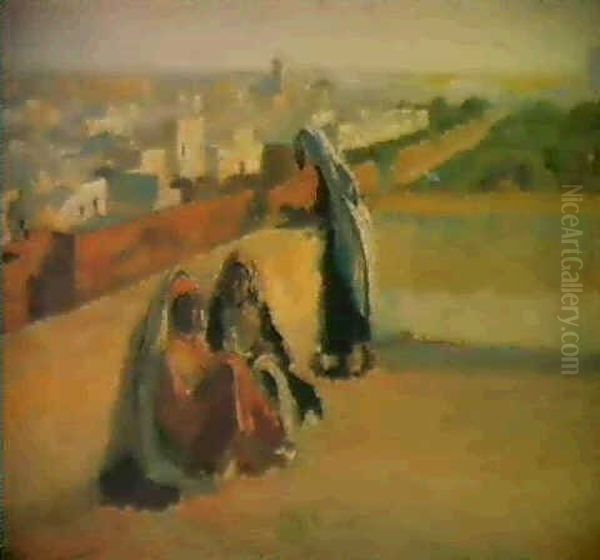 Sur La Terrasse, Maroc Oil Painting by Elie Anatole Pavil